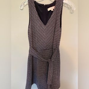 Loft navy blue striped dress